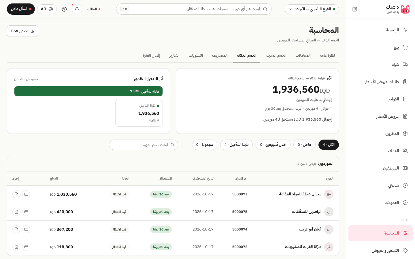 الذمم الدائنة